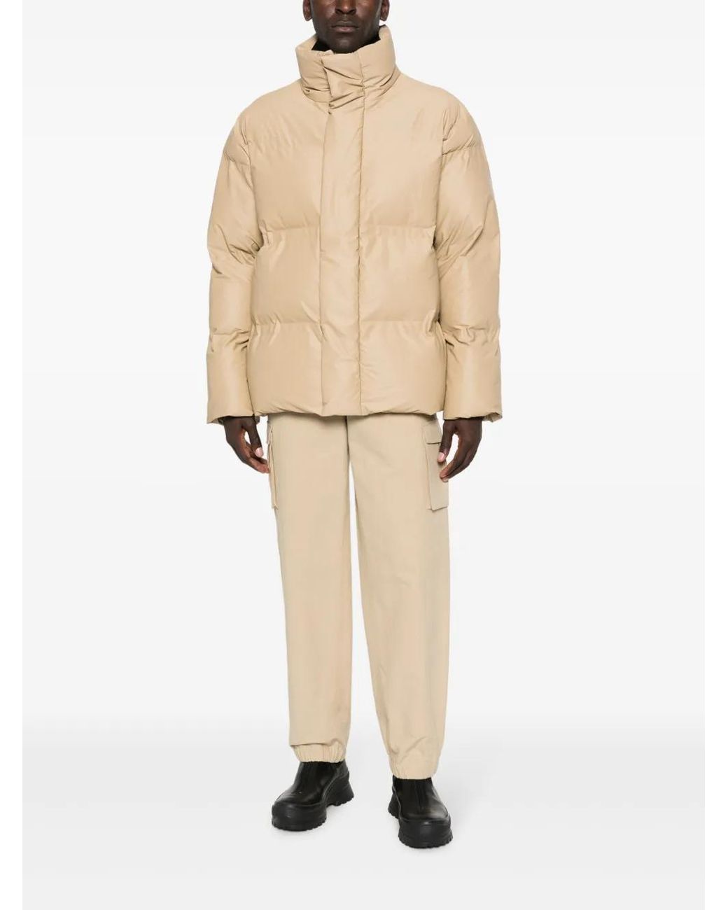 Rains Natural Funnel-Neck Padded Jacket