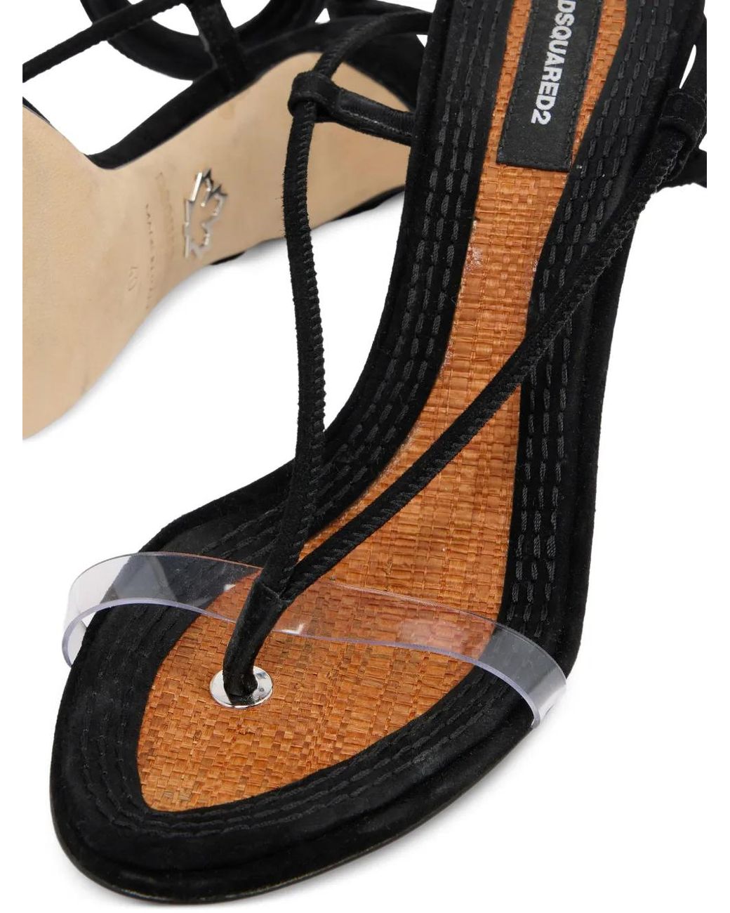 DSquared² Black Twin Heeled Tie Sandals