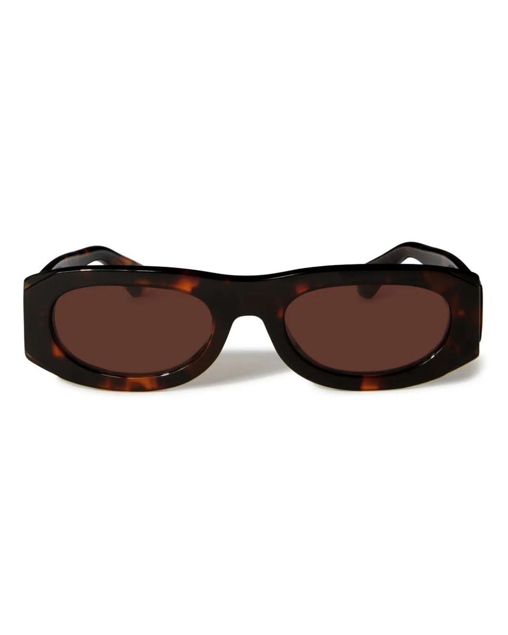 Off-White c/o Virgil Abloh Brown Arrows Tortoise-Shell Geometric-Frame Sunglasses