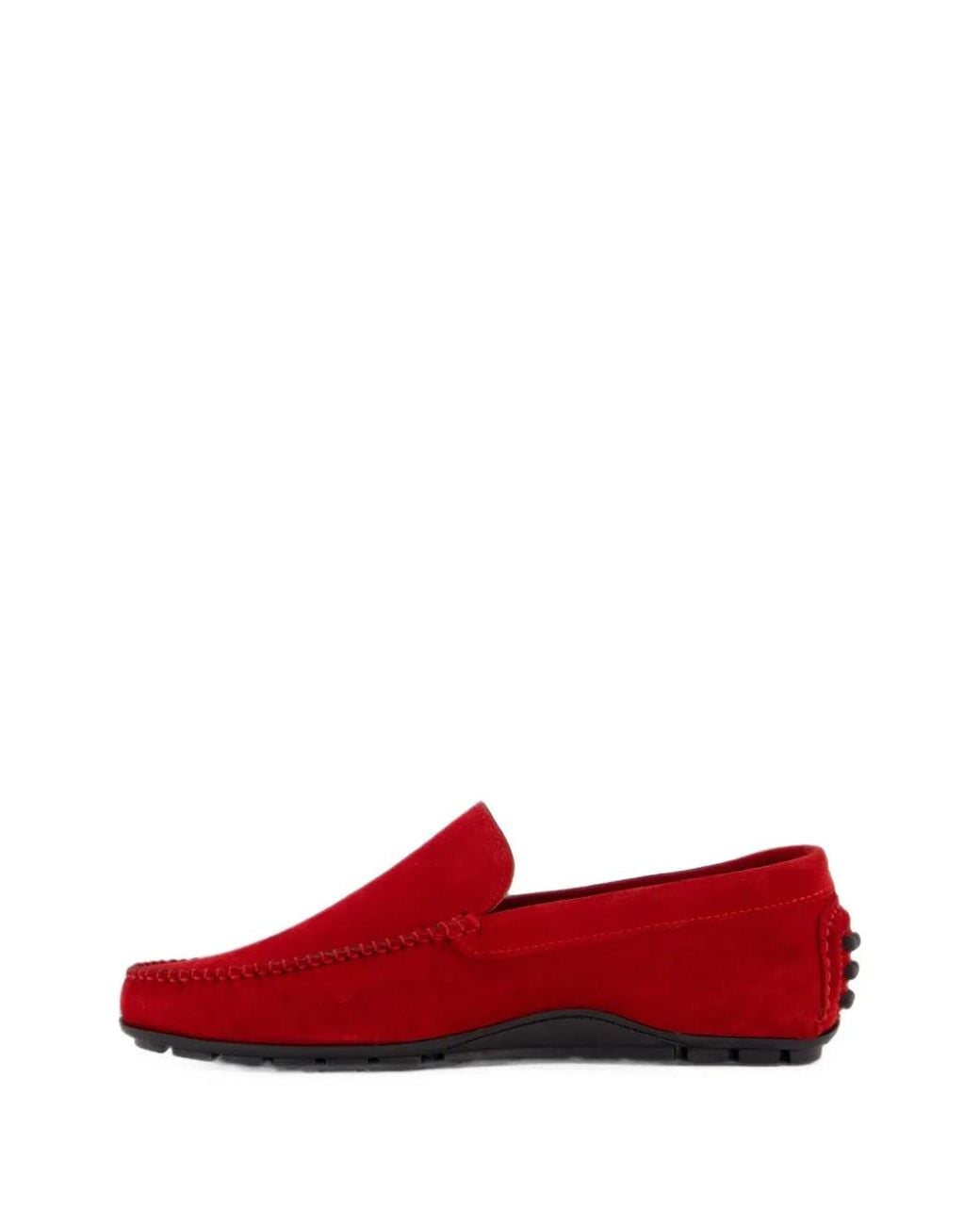 Atelier Verdi Red Suede Driver Loafers for men