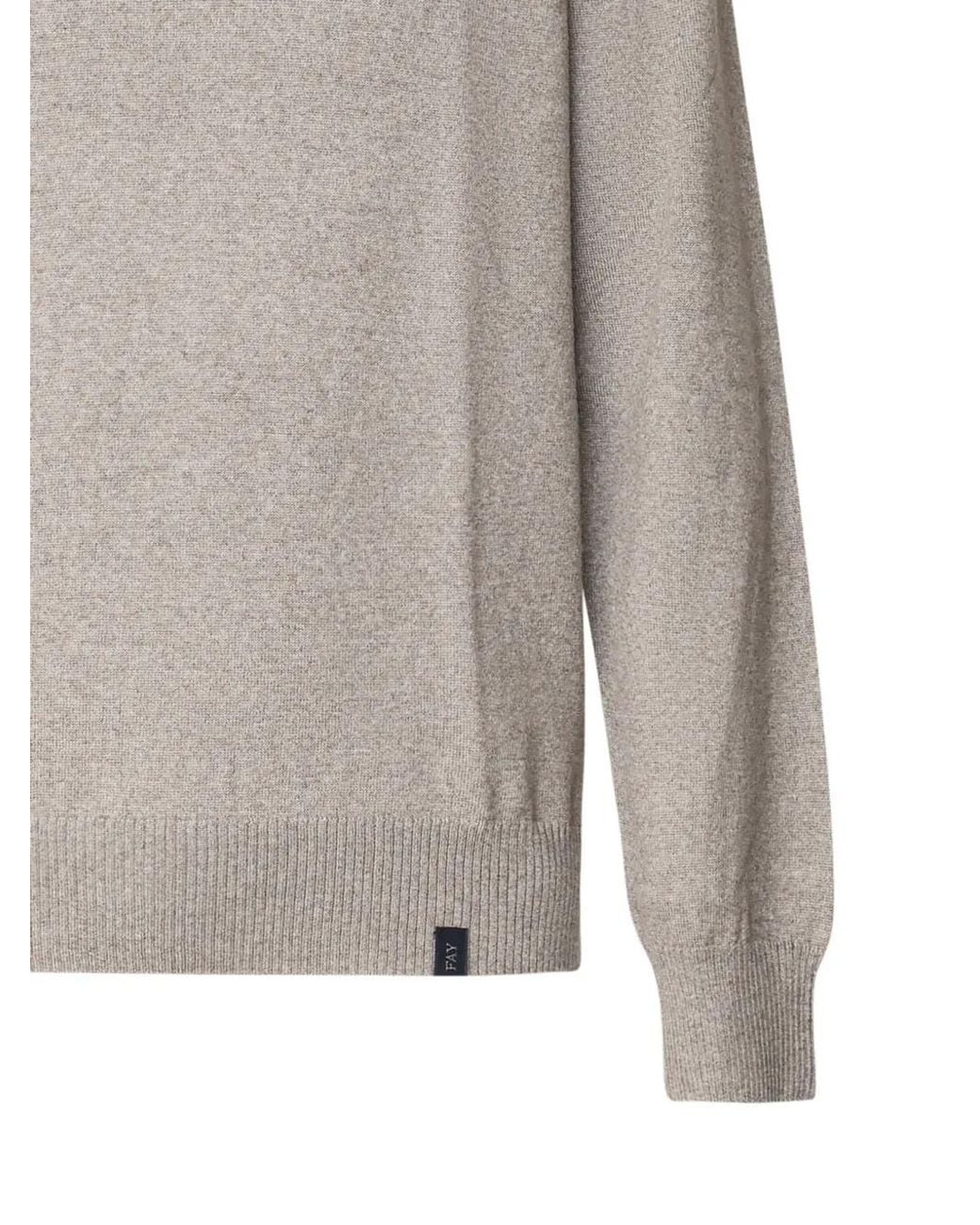 Fay Gray Turtleneck Wool Jumper for men