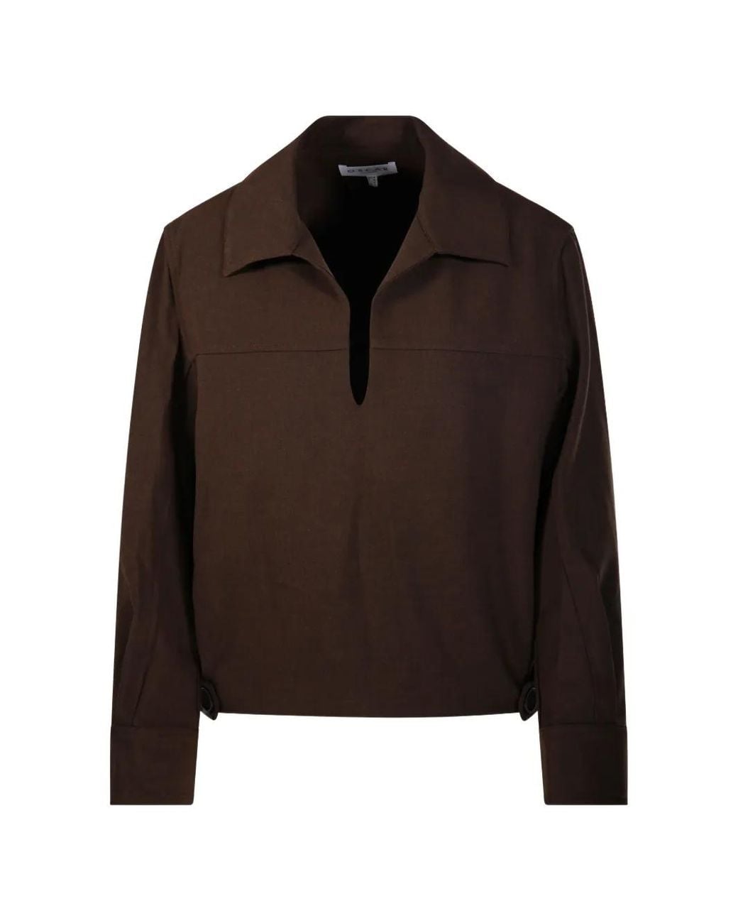 OSCAR THE COLLECTION Brown Gryan Elasticated-Hem Top