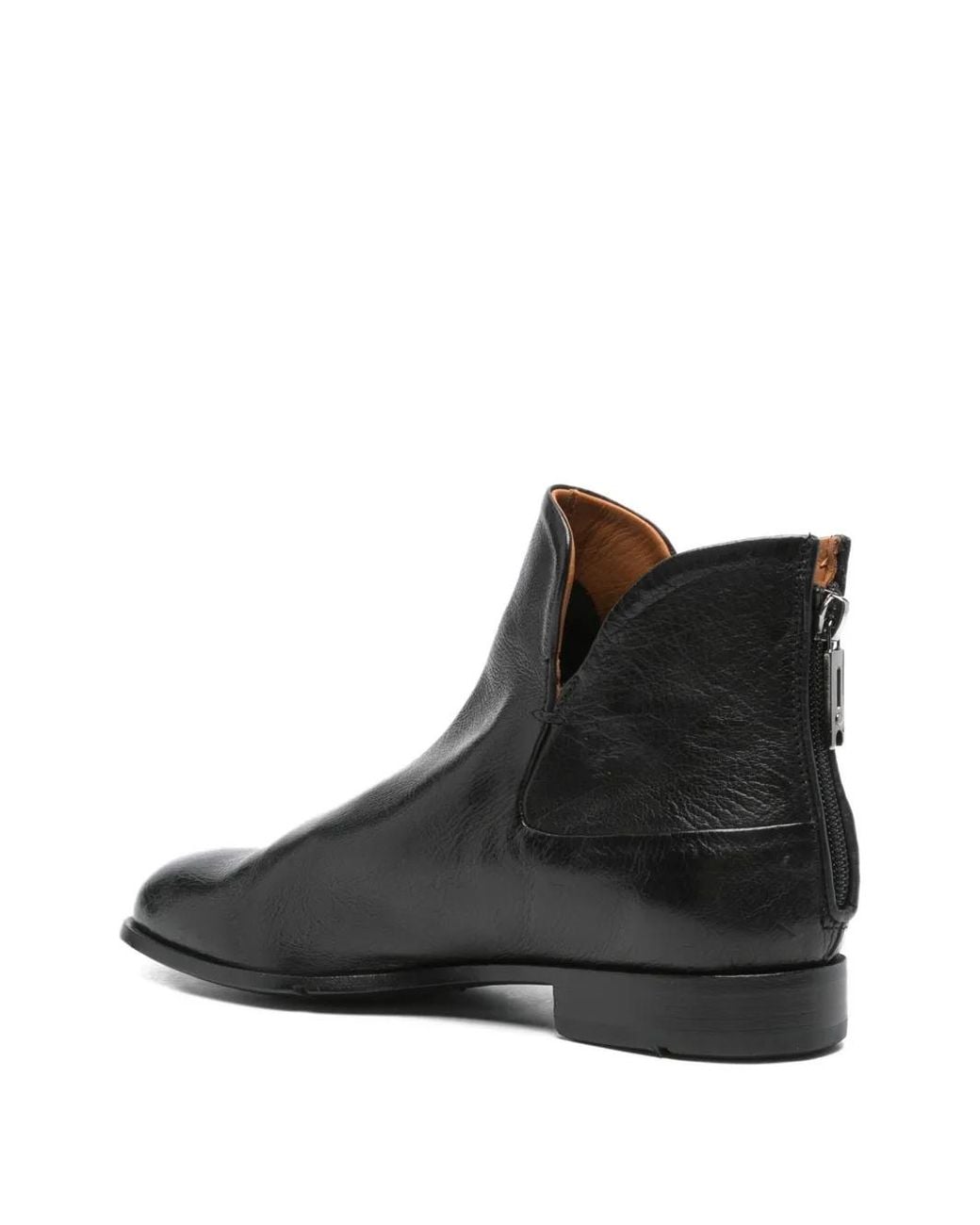 LEMARGO Black Back-Zip Ankle Boots