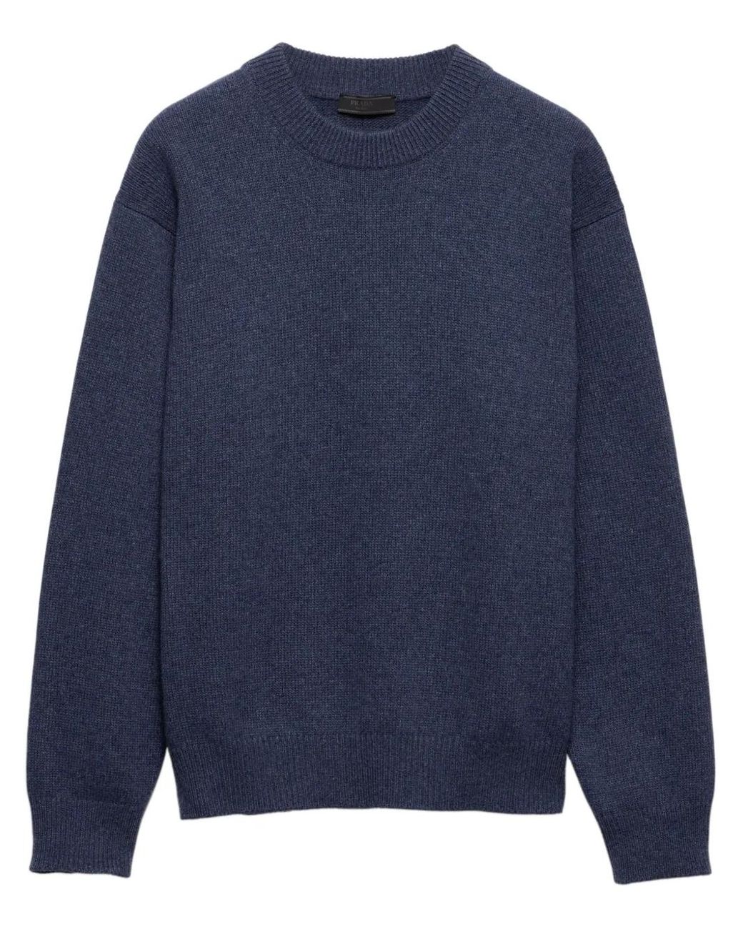 Prada Blue Re-Cashmere Crew-Neck Sweater for men