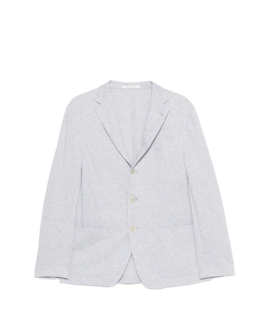 Eleventy White Buttoned Pinstripe Blazer for men