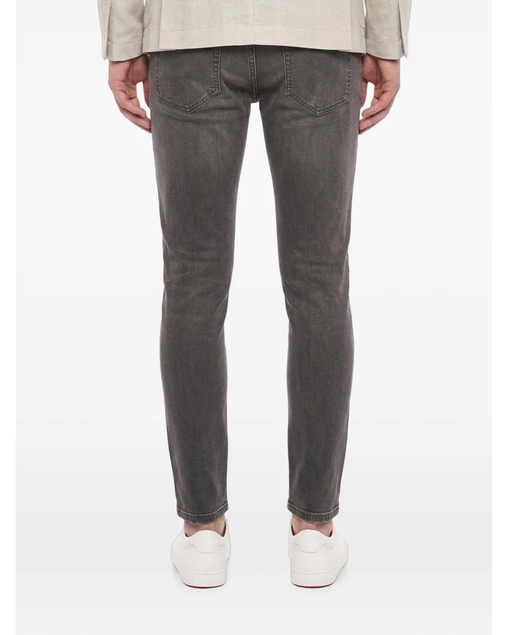 Eleventy Gray Jean Cigarette À Effet Délavé for men