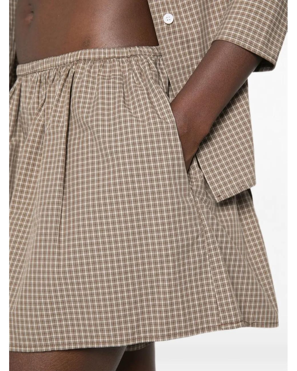 Enza Costa Gray Short À Carreaux
