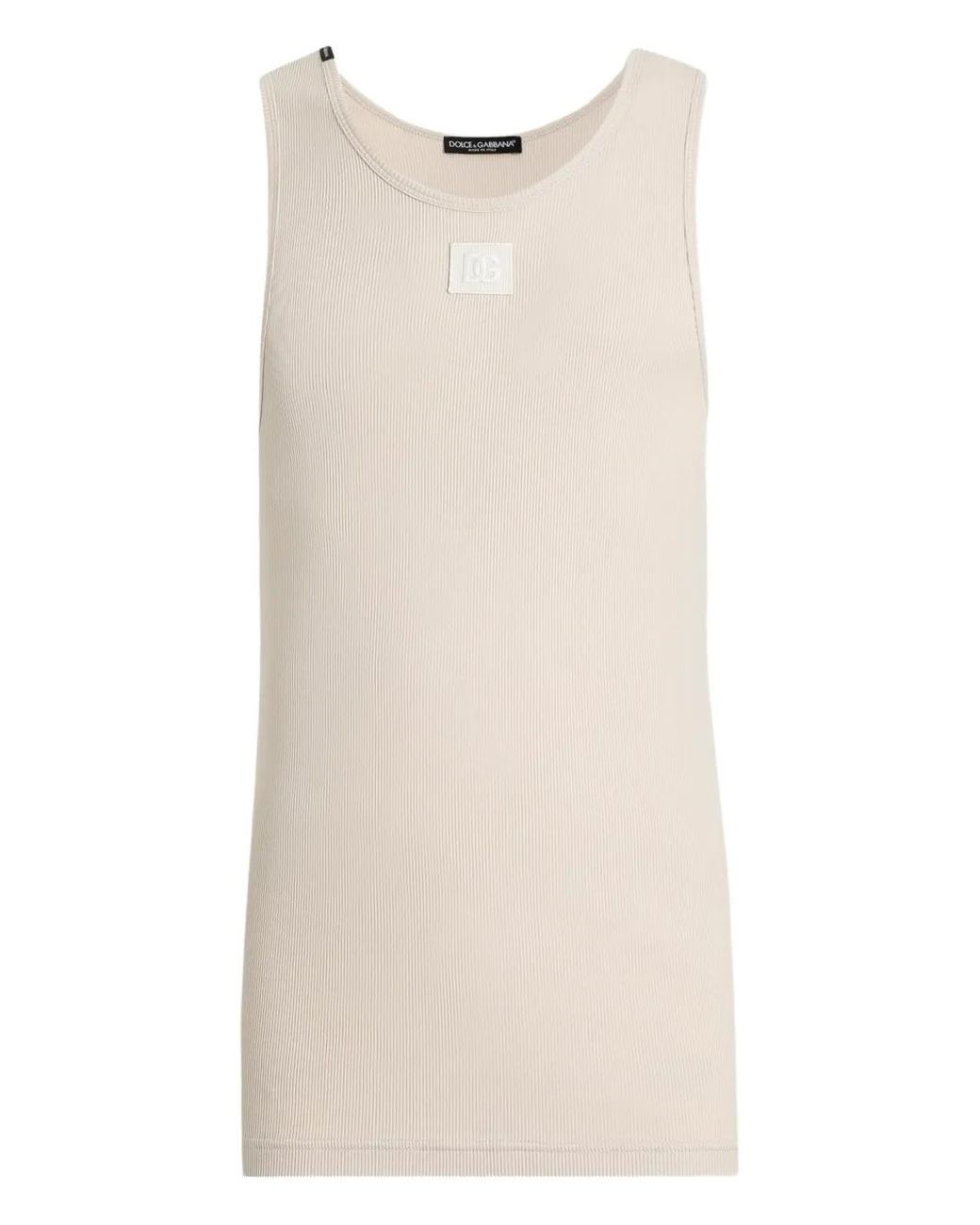Dolce & Gabbana Natural Plaque Tank Top for men