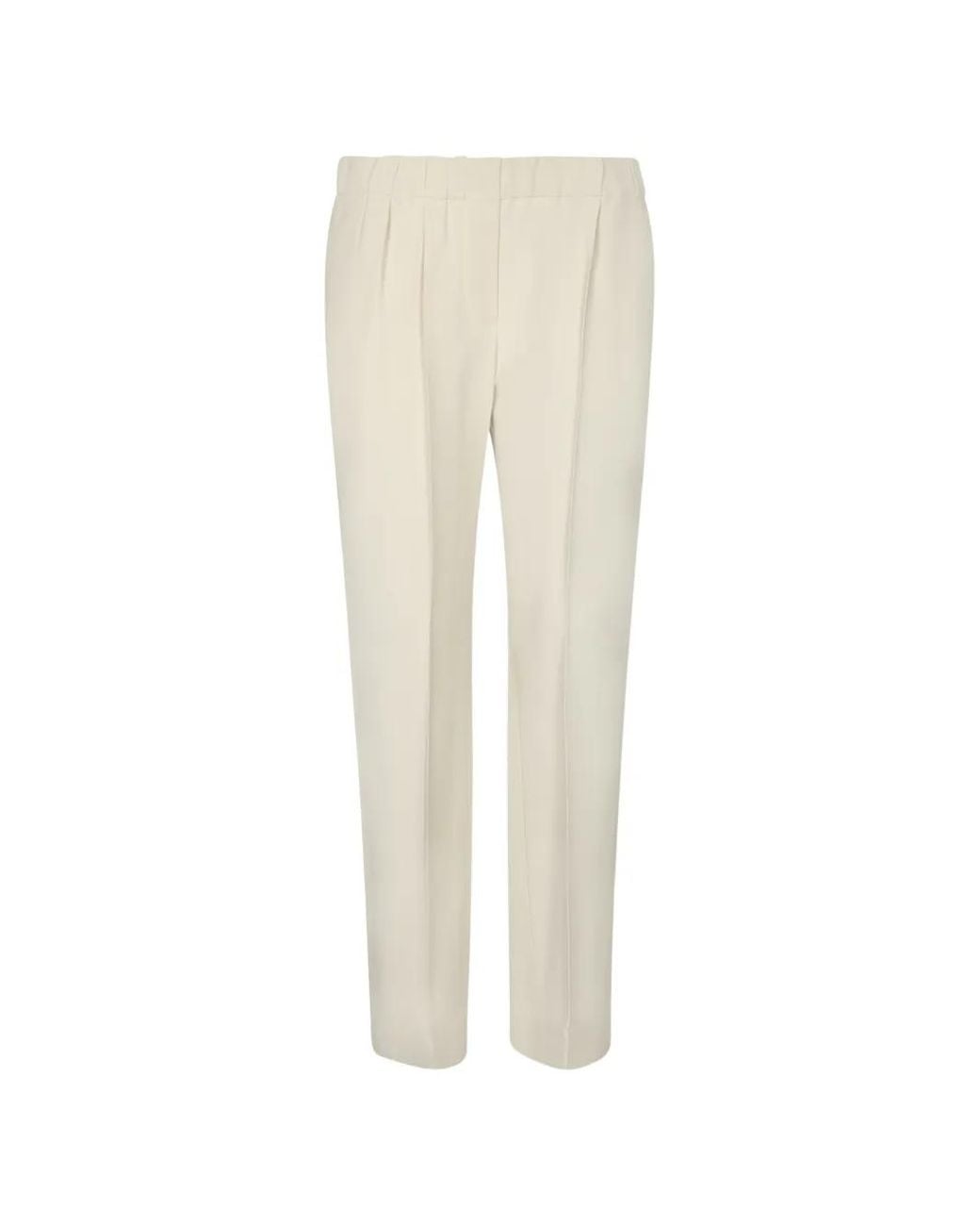 Brunello Cucinelli White Silk And Acetate Crêpe Cady Tailored Jogger Trousers