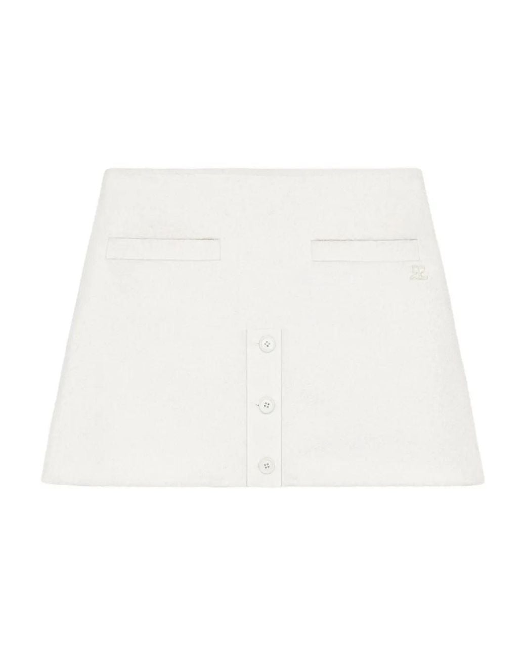 Courreges Tweed Mini-Rok in het White