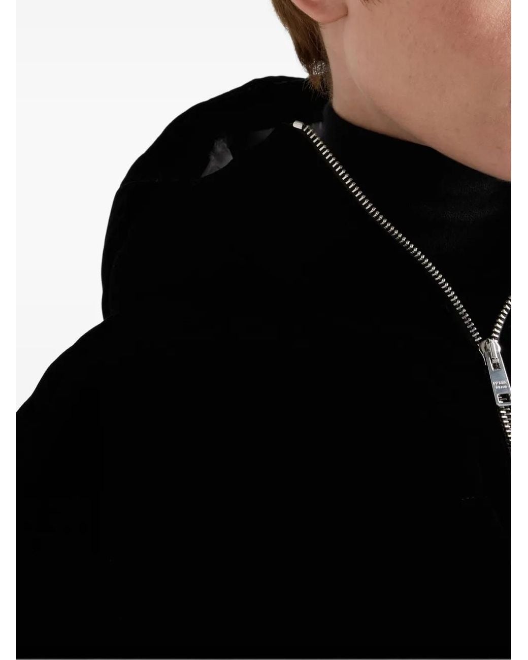 Prada Black Daunenjacke Aus Samt