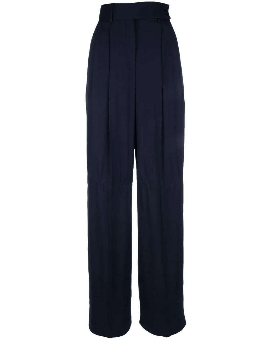 Alberta Ferretti Blue Pleat-Detailing Trousers