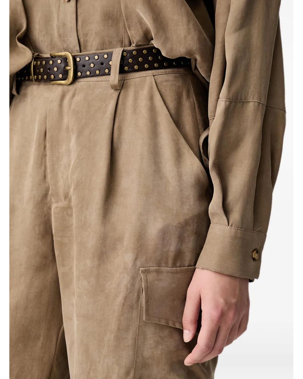 ViCOLO Natural Elasticated-Ankle Cargo Pants