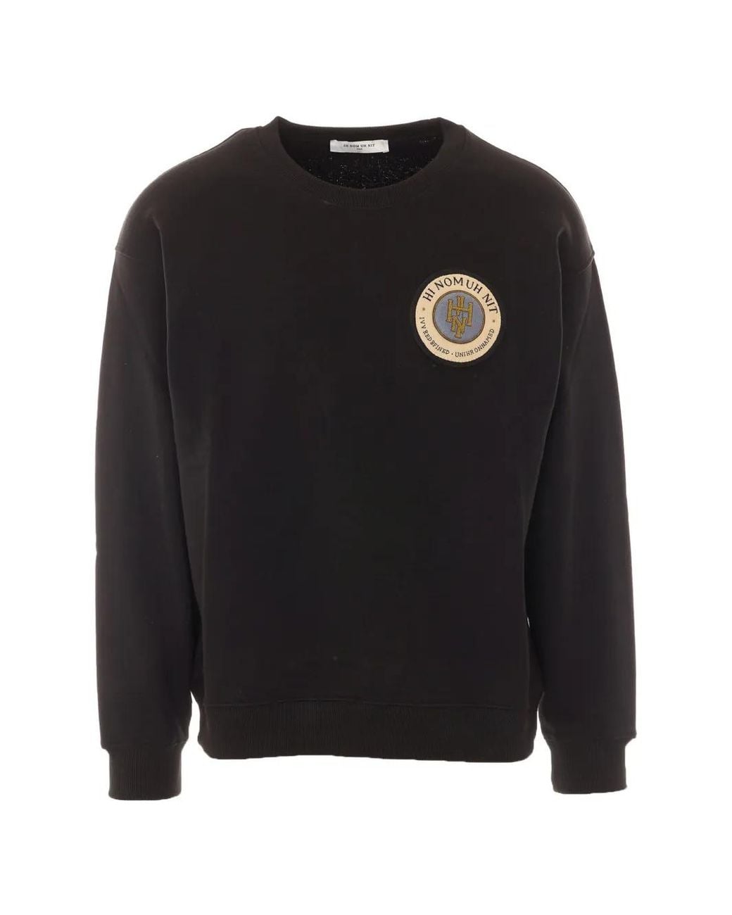 Ih Nom Uh Nit Black Logo-Patch Sweater for men