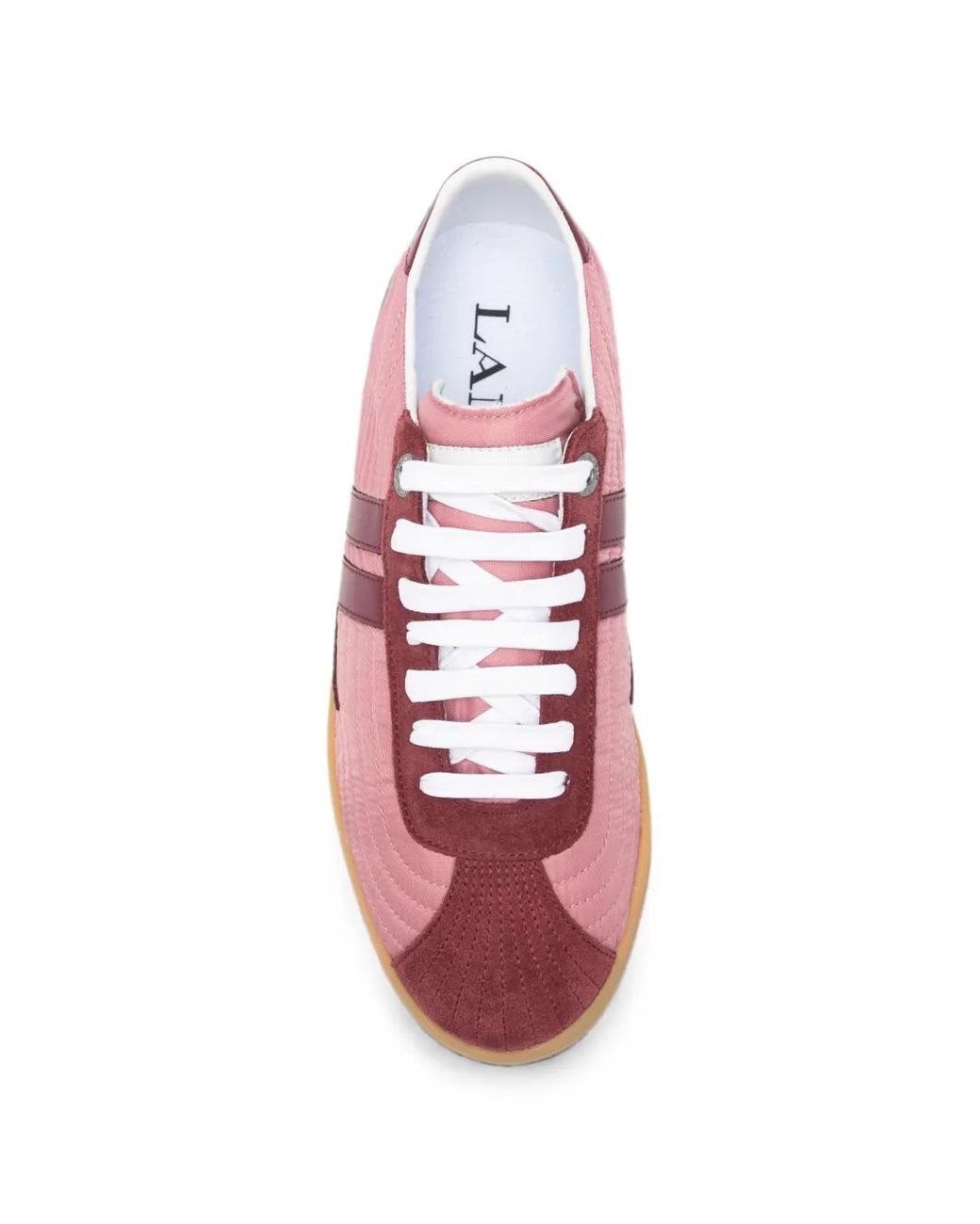Lanvin Pink Quilted Sneakers With Logo Detail