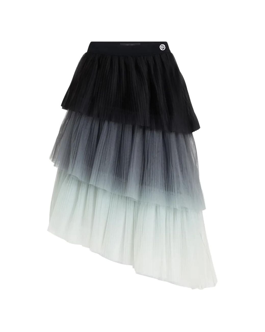 Karl Lagerfeld Black Asymmetric Tulle Skirt