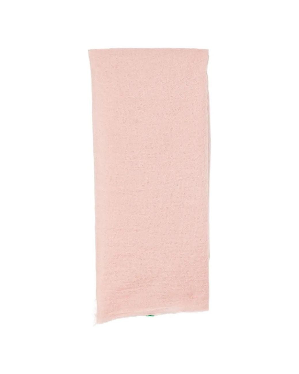 Mouleta Pink Frayed-Edge Scarf