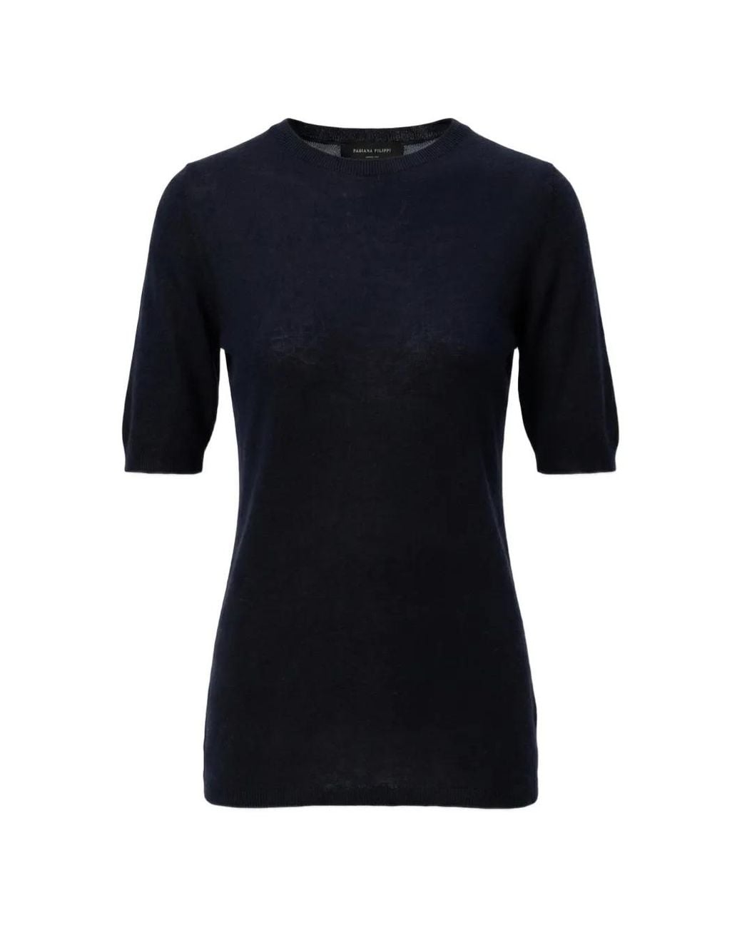 Fabiana Filippi Black Short-Sleeve Top