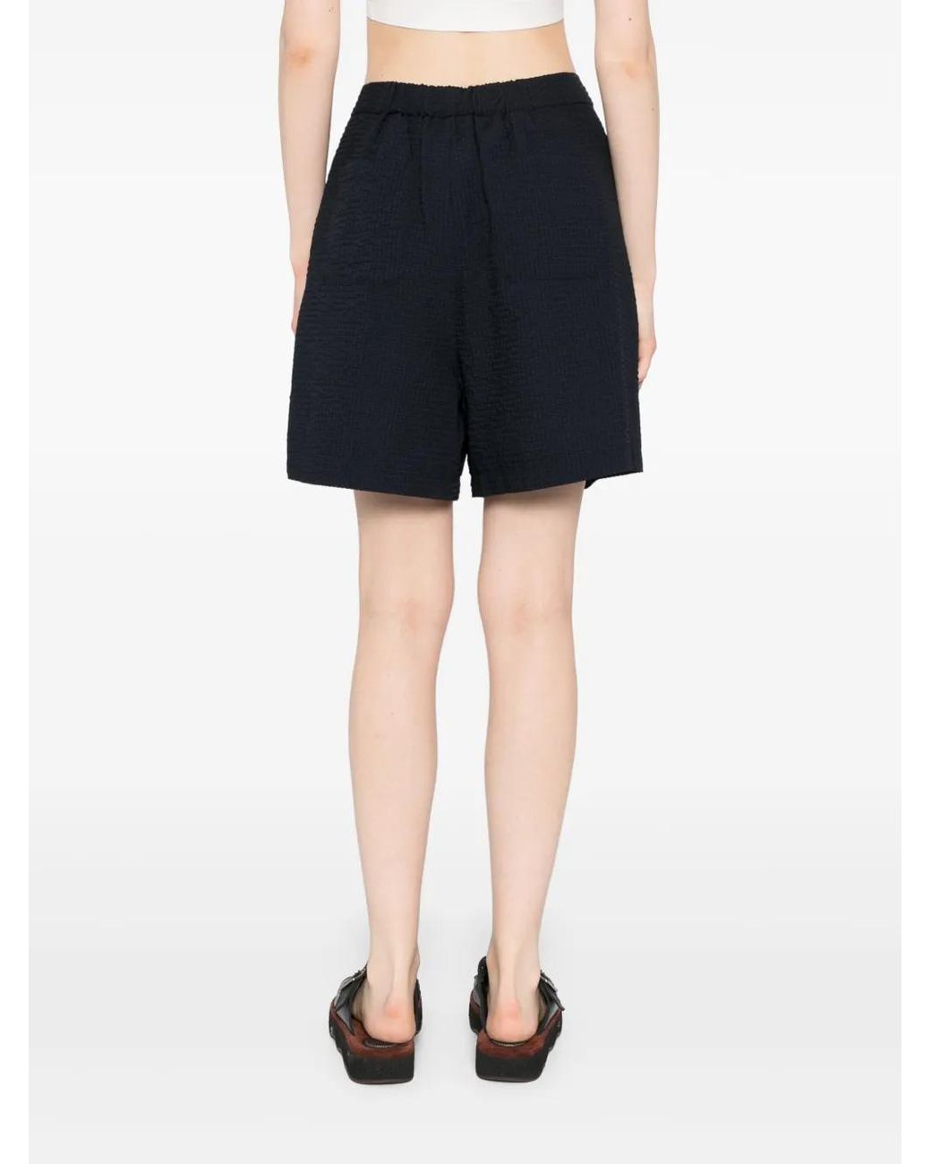 SPORT b. by agnès b. Black Seersucker Shorts