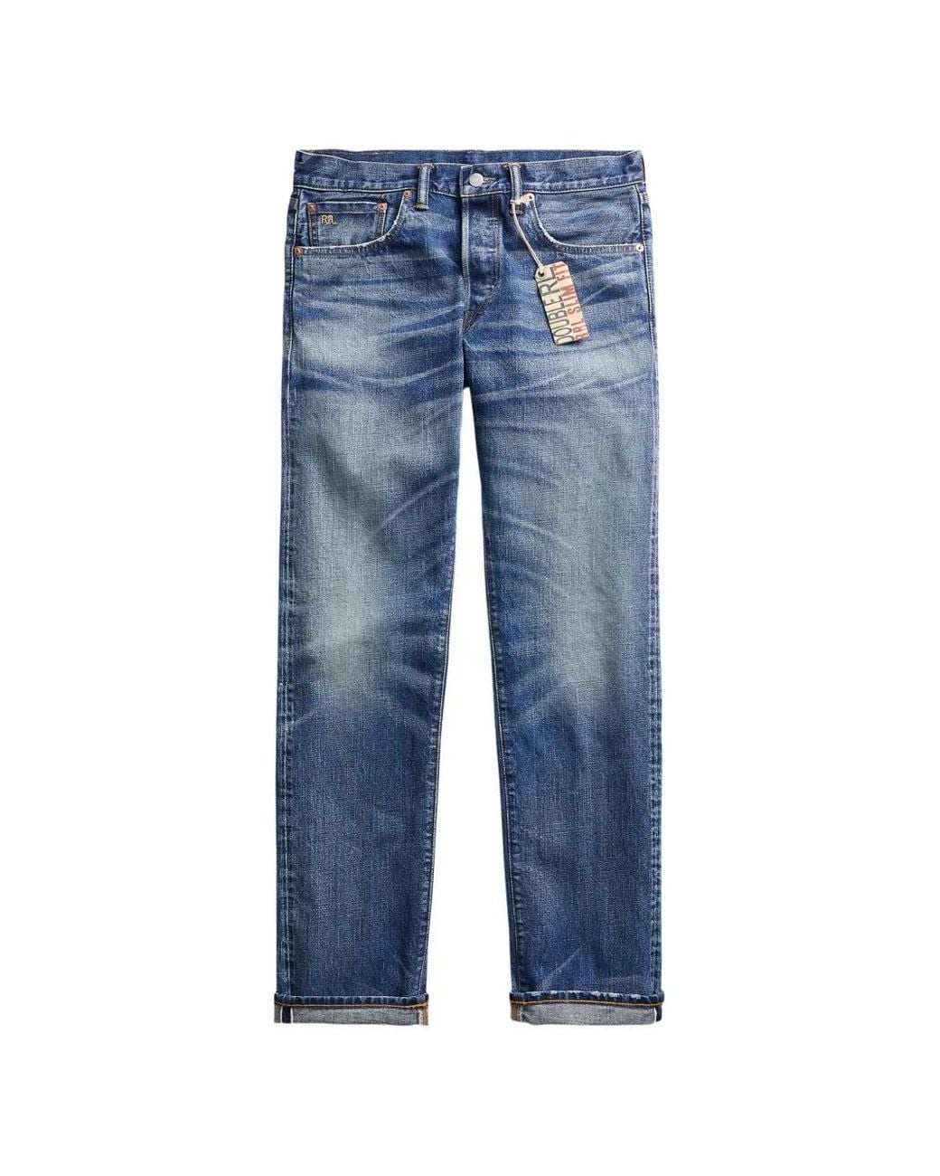 RRL Blue Slim-Fit Faded Jeans for men