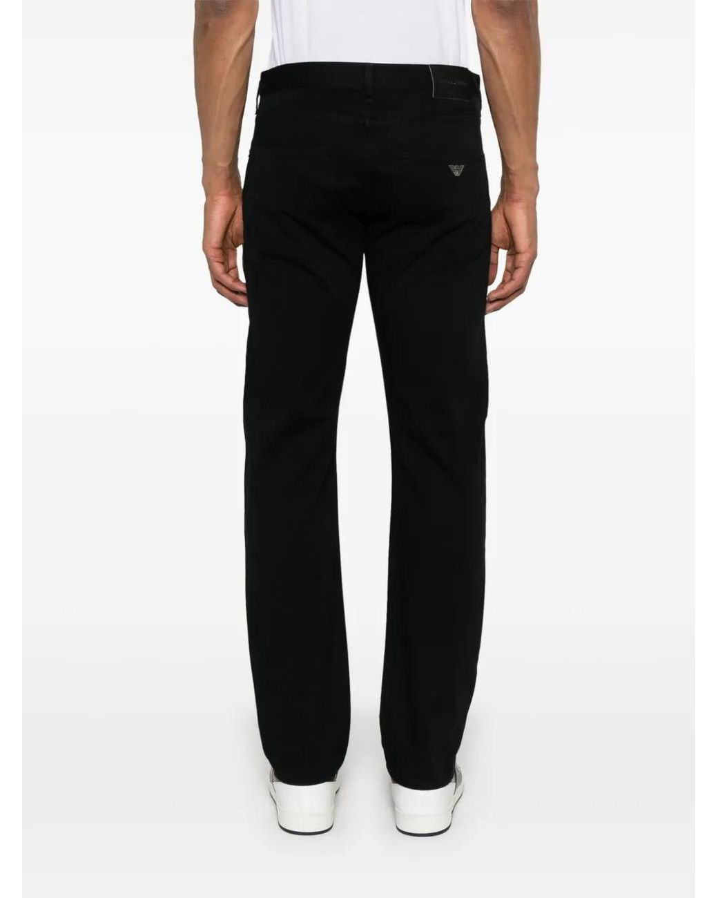 Emporio Armani Black Slim Denim Cotton Jeans for men