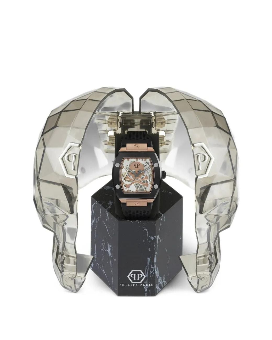 Philipp Plein Black The Skeleton 44Mm Watch for men