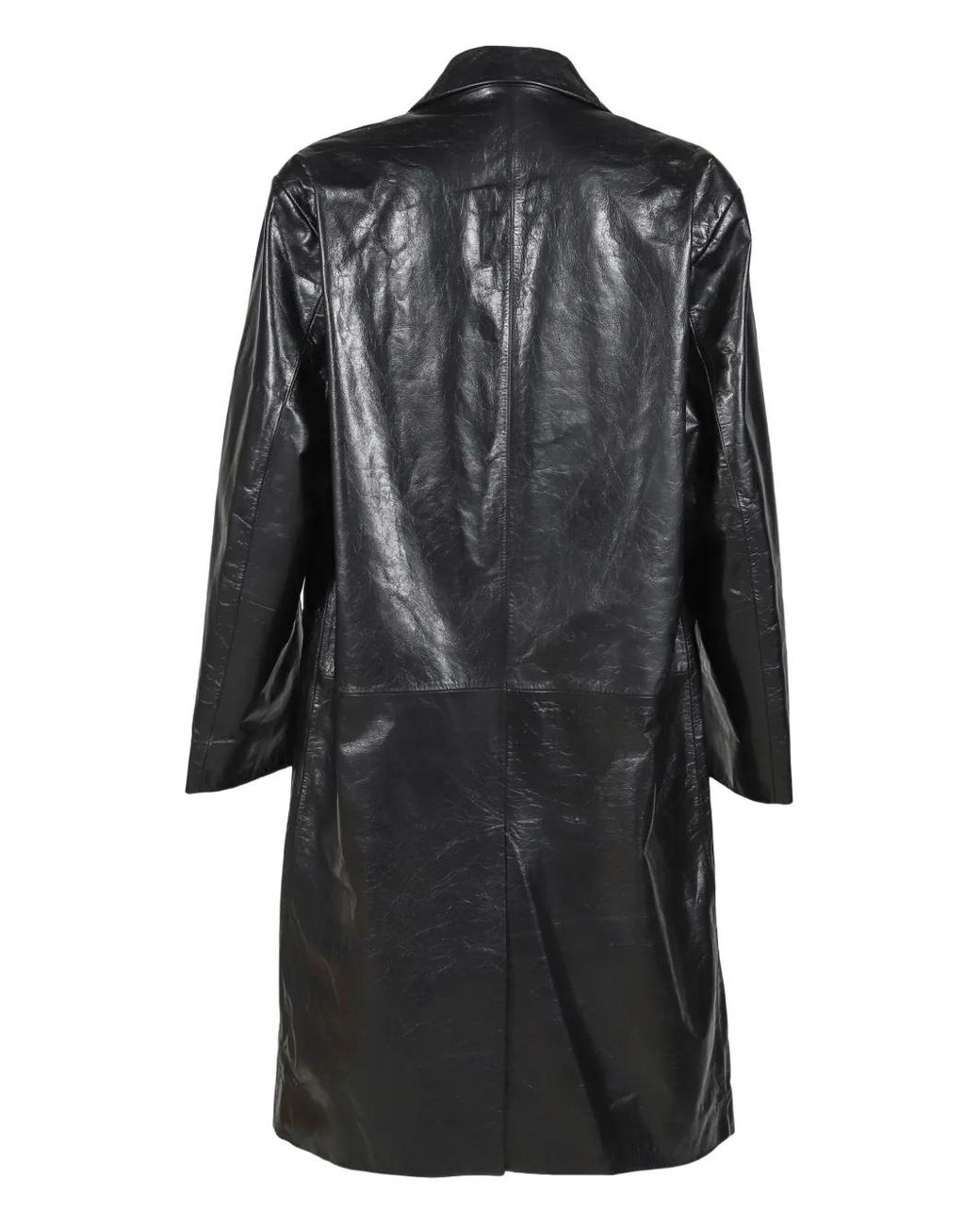 Entire studios Black Lapel-Collar Coat for men