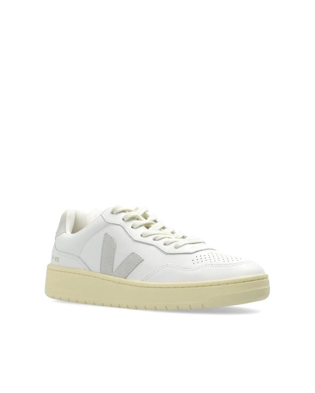 Veja White V-90 Leather Sneakers
