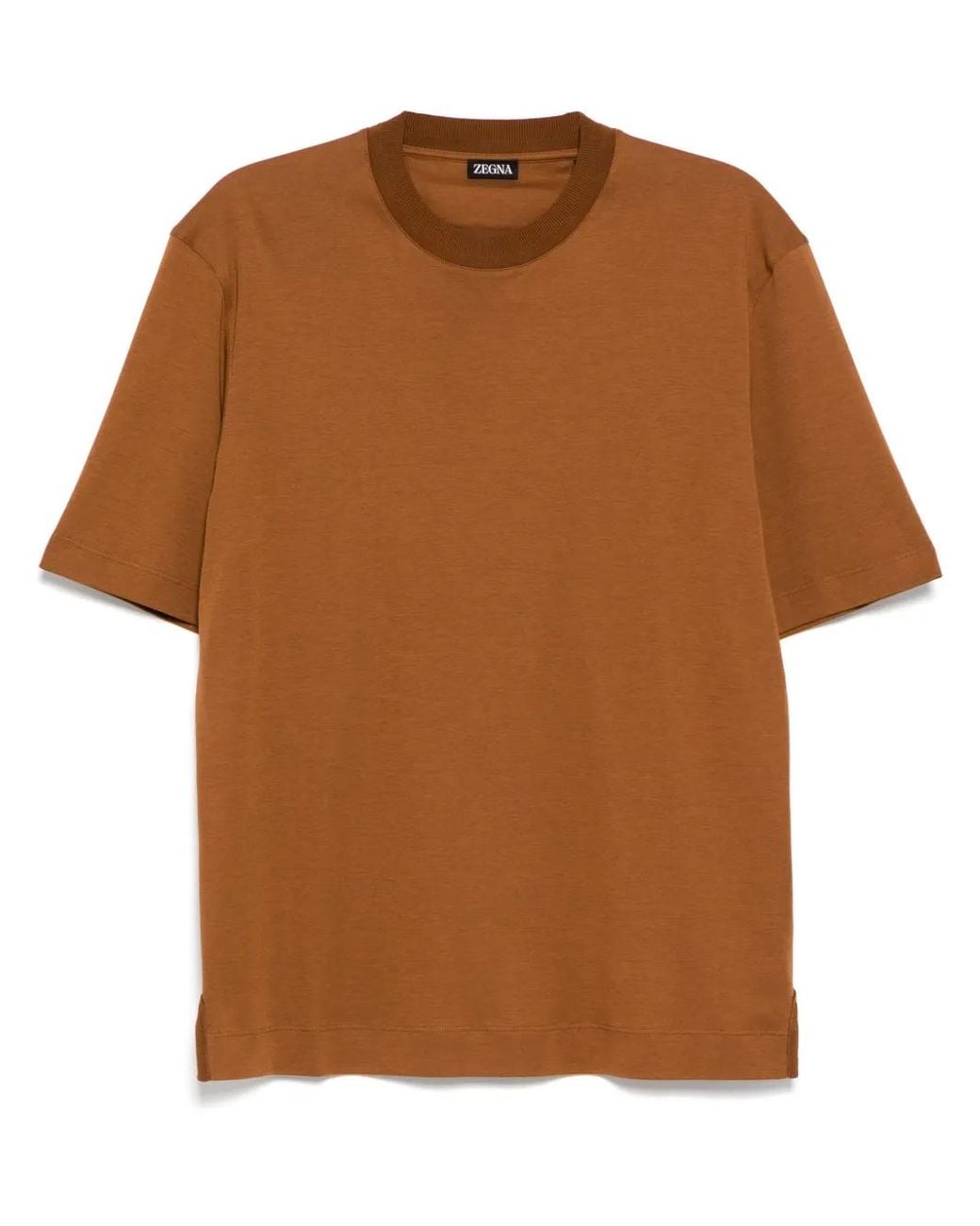 Zegna Brown Crew-Neck T-Shirt for men