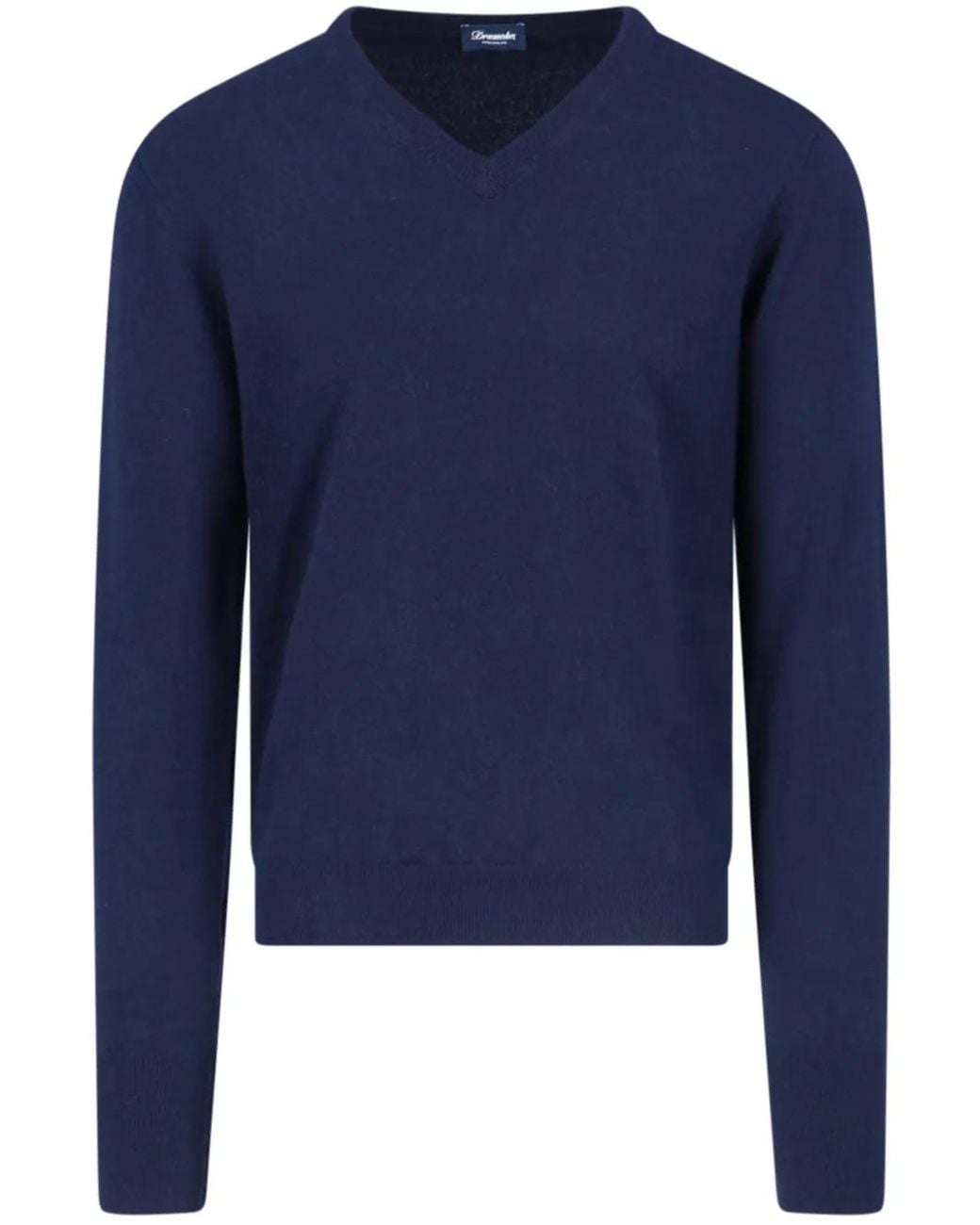 Drumohr Blue V-Neck Sweater for men