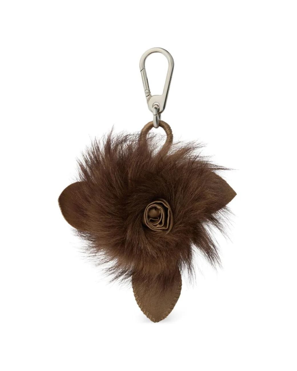 Lemaire Brown Fuzzy Rose Charm