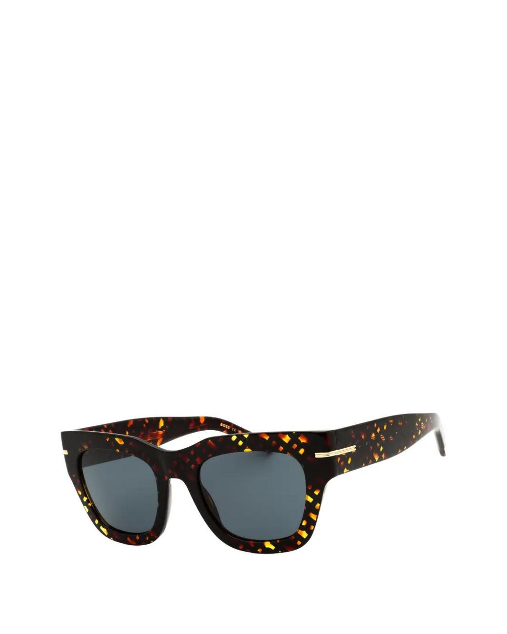 Boss Black Tortoiseshell-Effect Rectangle-Frame Sunglasses