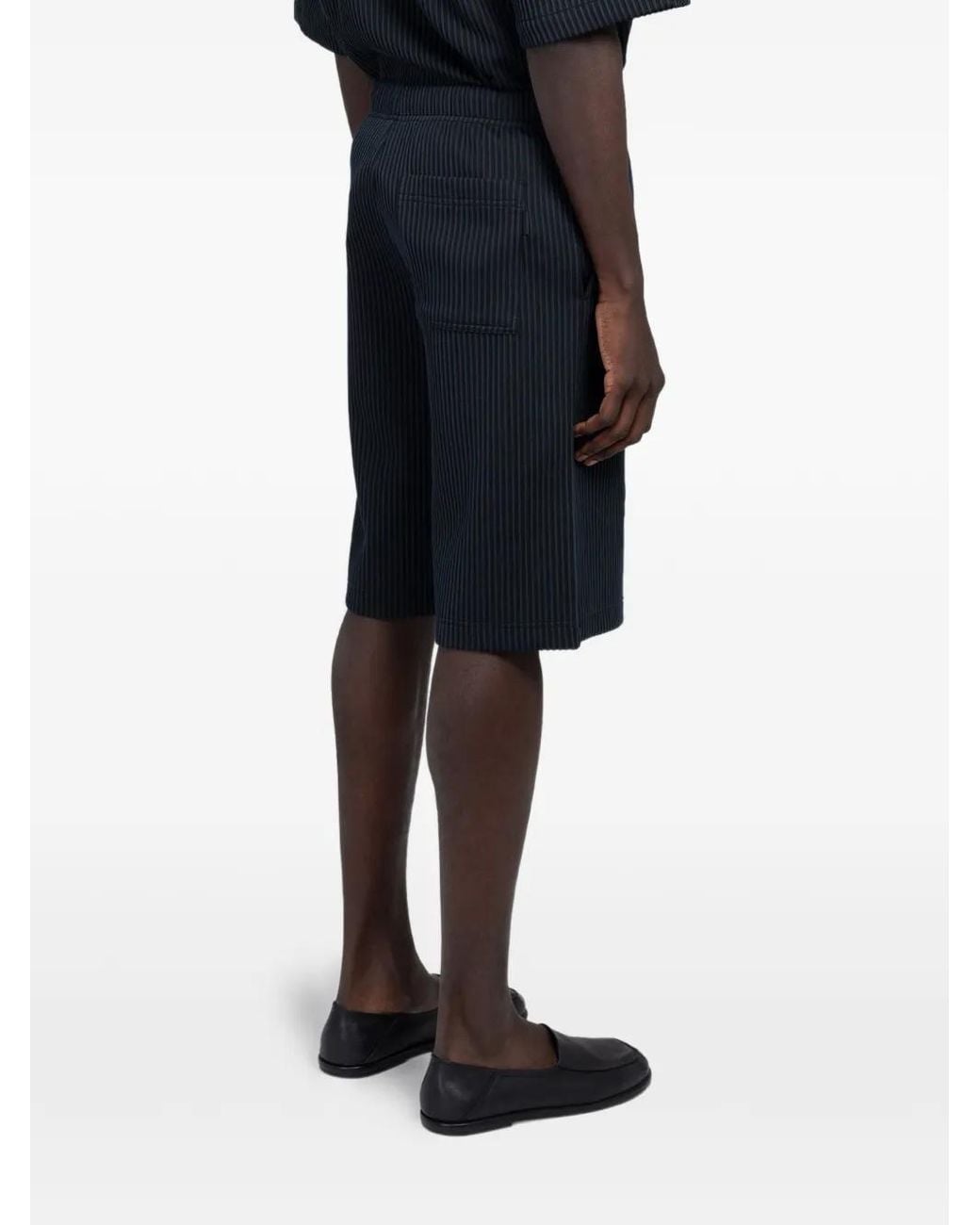 Minimum Blue Jasper Pinstripe-Pattern Shorts for men