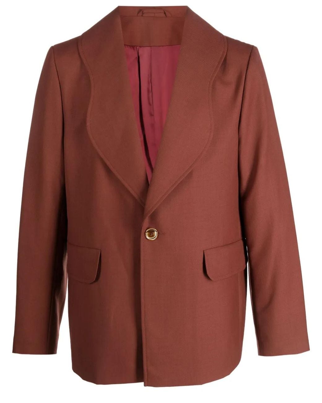 Séfr Red Blazer À Revers Festonnés for men