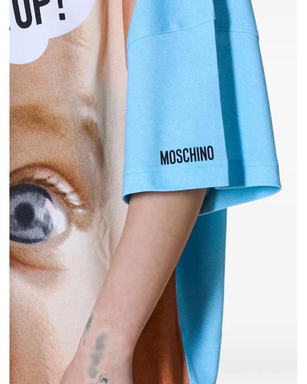 Moschino Blue Graphic-Print T-Shirt Mini Dress