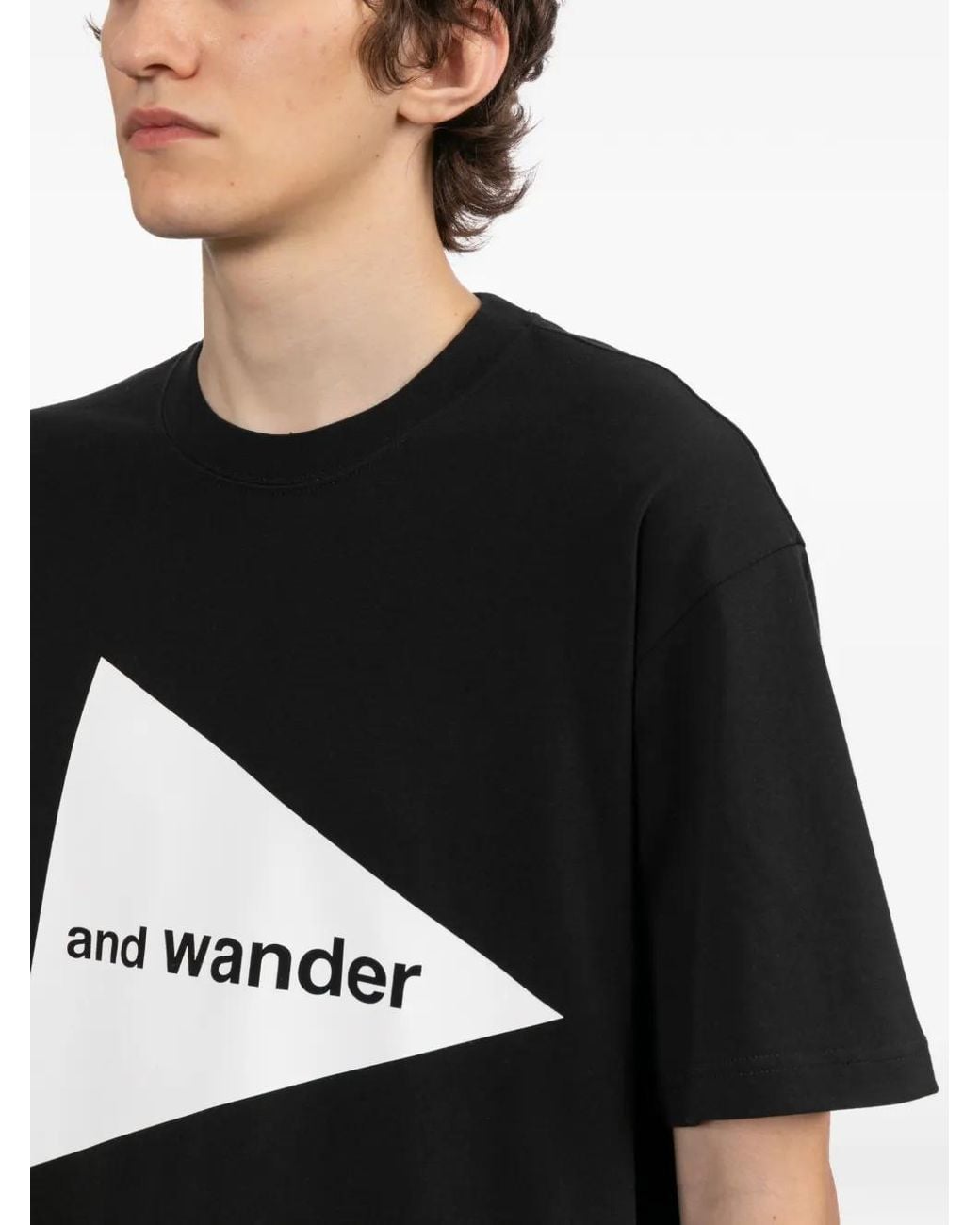 And Wander Black T-Shirt À Logo for men