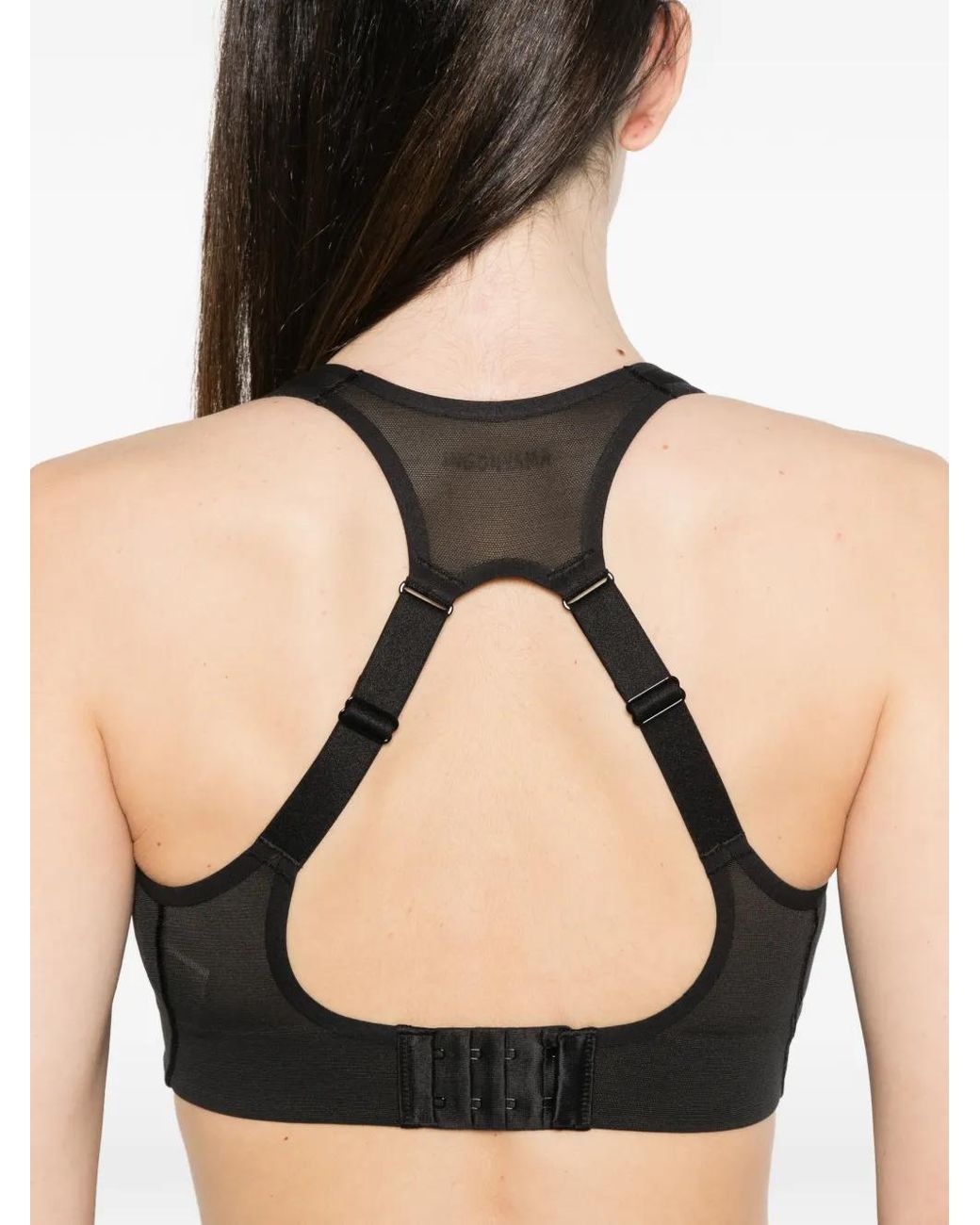Adidas By Stella McCartney Black Mesh-Panel Sport Bra