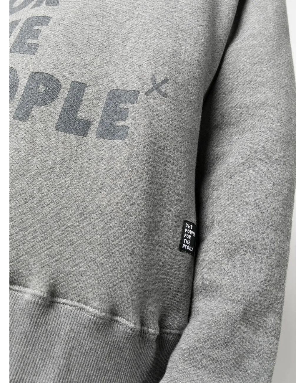 The Power for the People Gray Logo-Print Organic-Cotton Sweatshirt for men