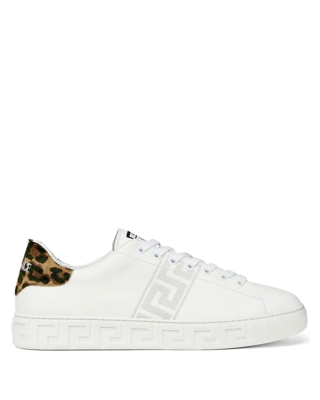 Versace Greca Sneakers Mit Pony-Effekt in White für Herren