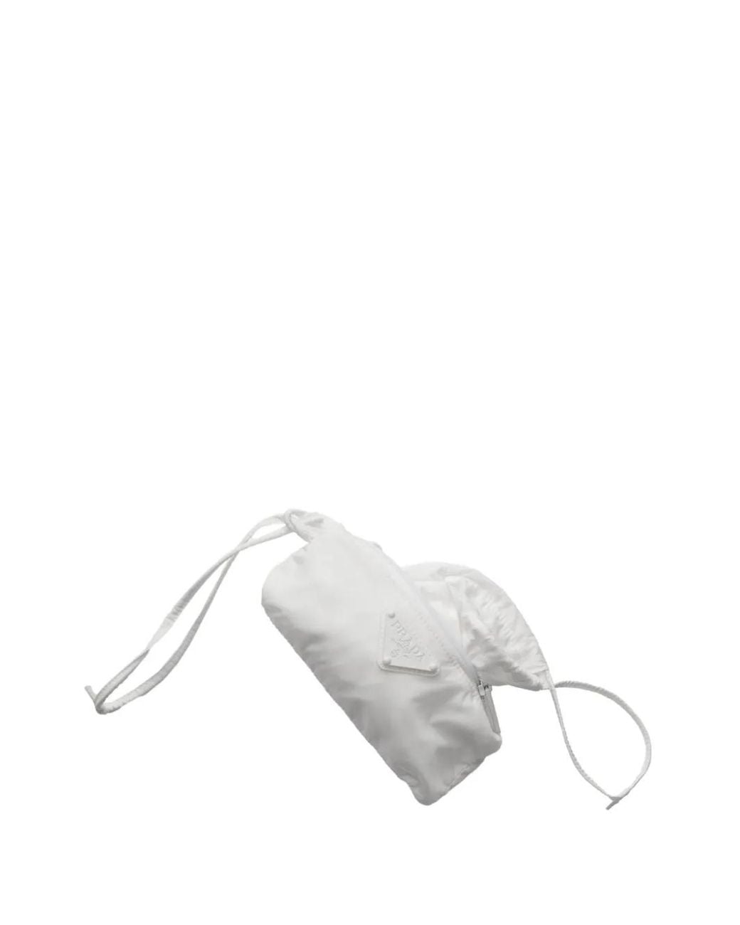 Prada White Foldable Re-Nylon Pouch