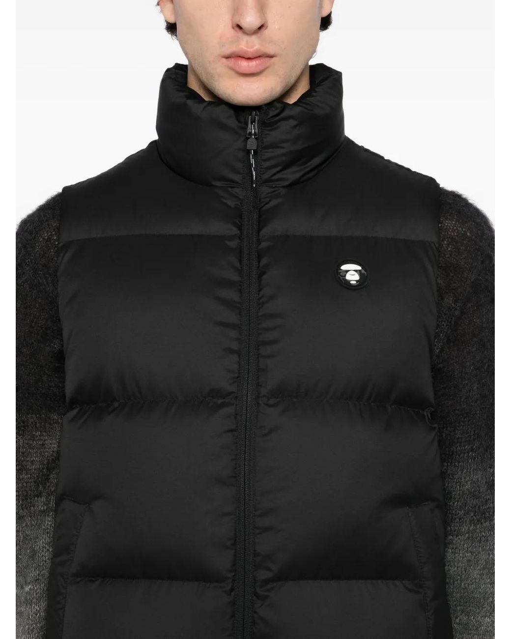 Aape By A Bathing Ape Black Logo-Patch Gilet for men