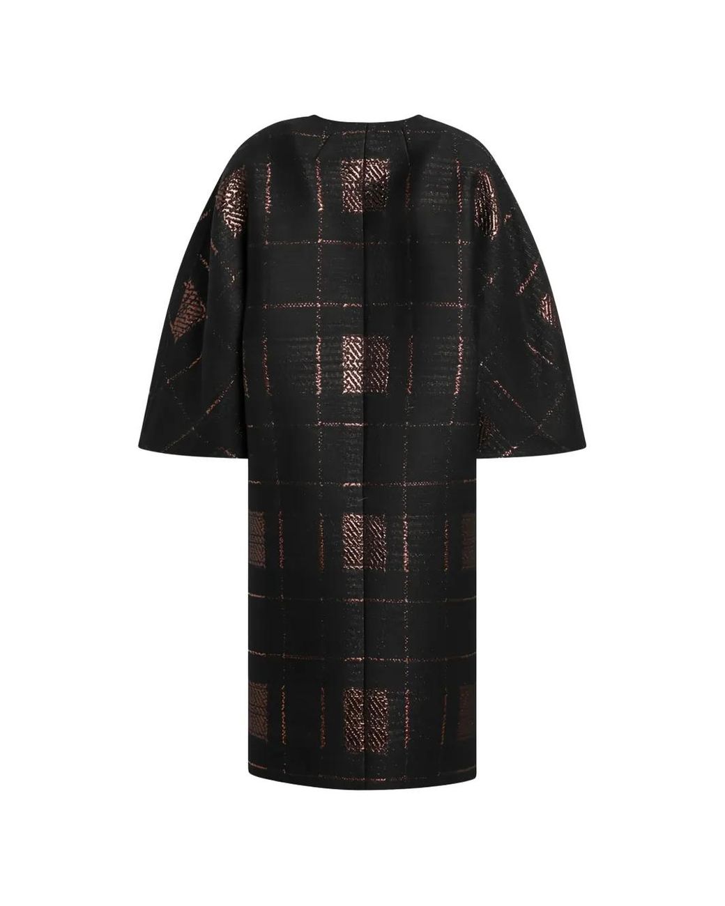 Max Mara Black Checked Single-Breasted Coat