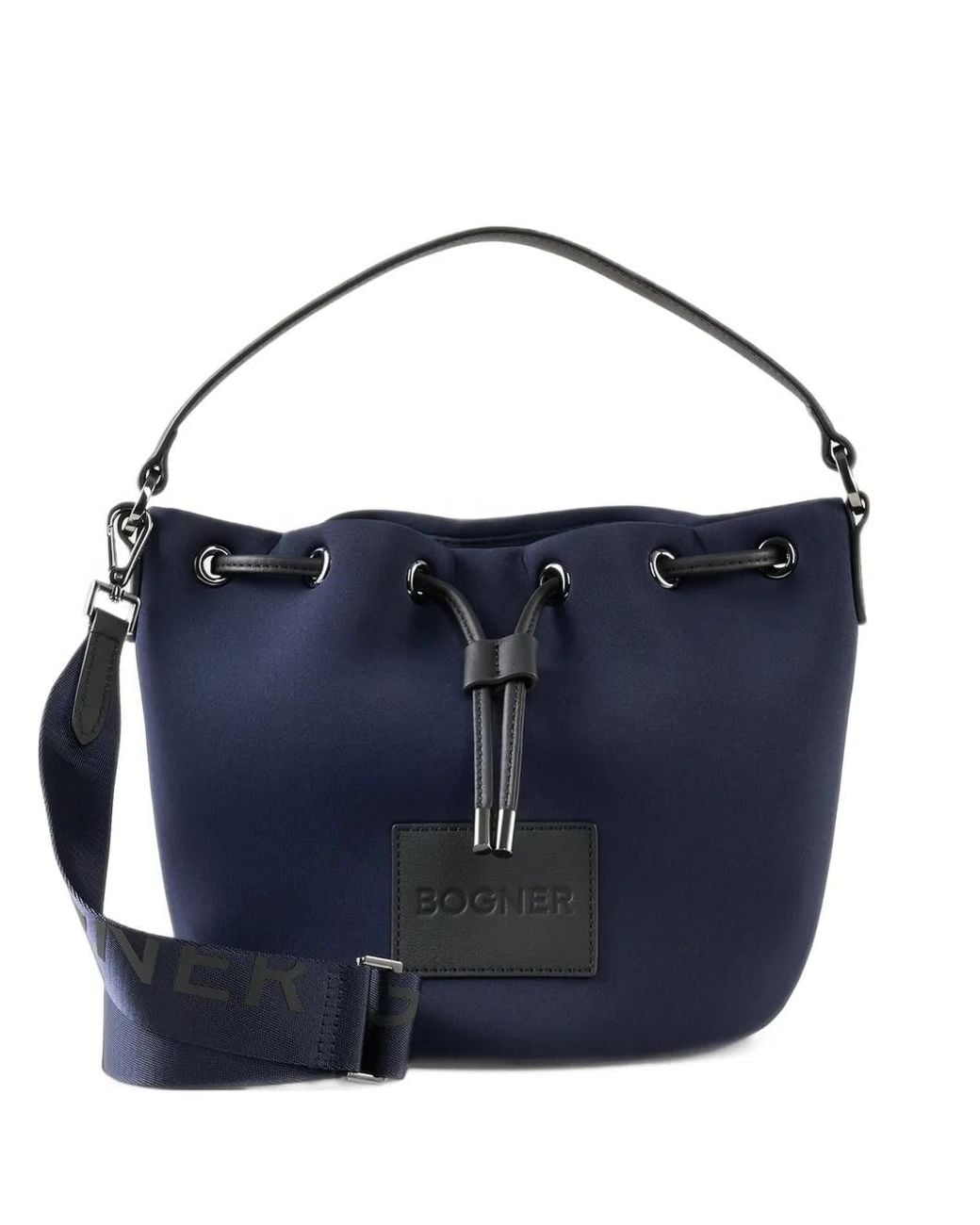 Bogner Blue Alvier Ines Logo-Patch Bucket Bag