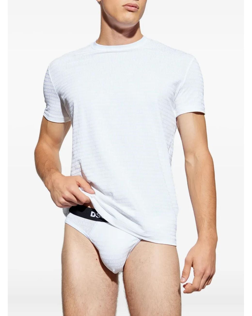 DSquared² White Logo-Print Briefs for men