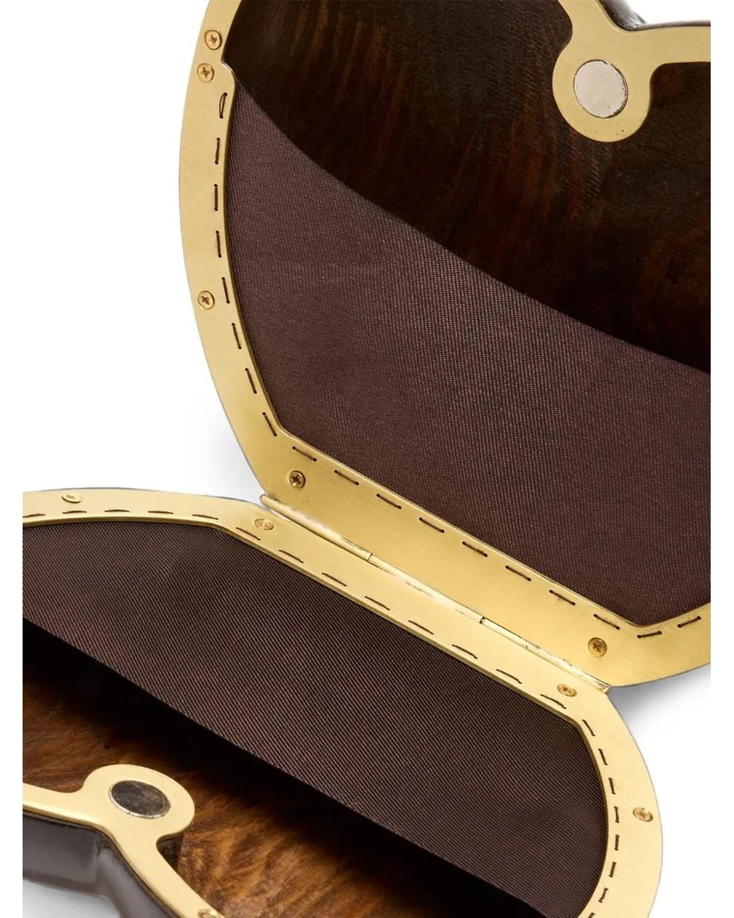 Vanina Brown Coeur Noyer Heart-Shaped Clutch Bag