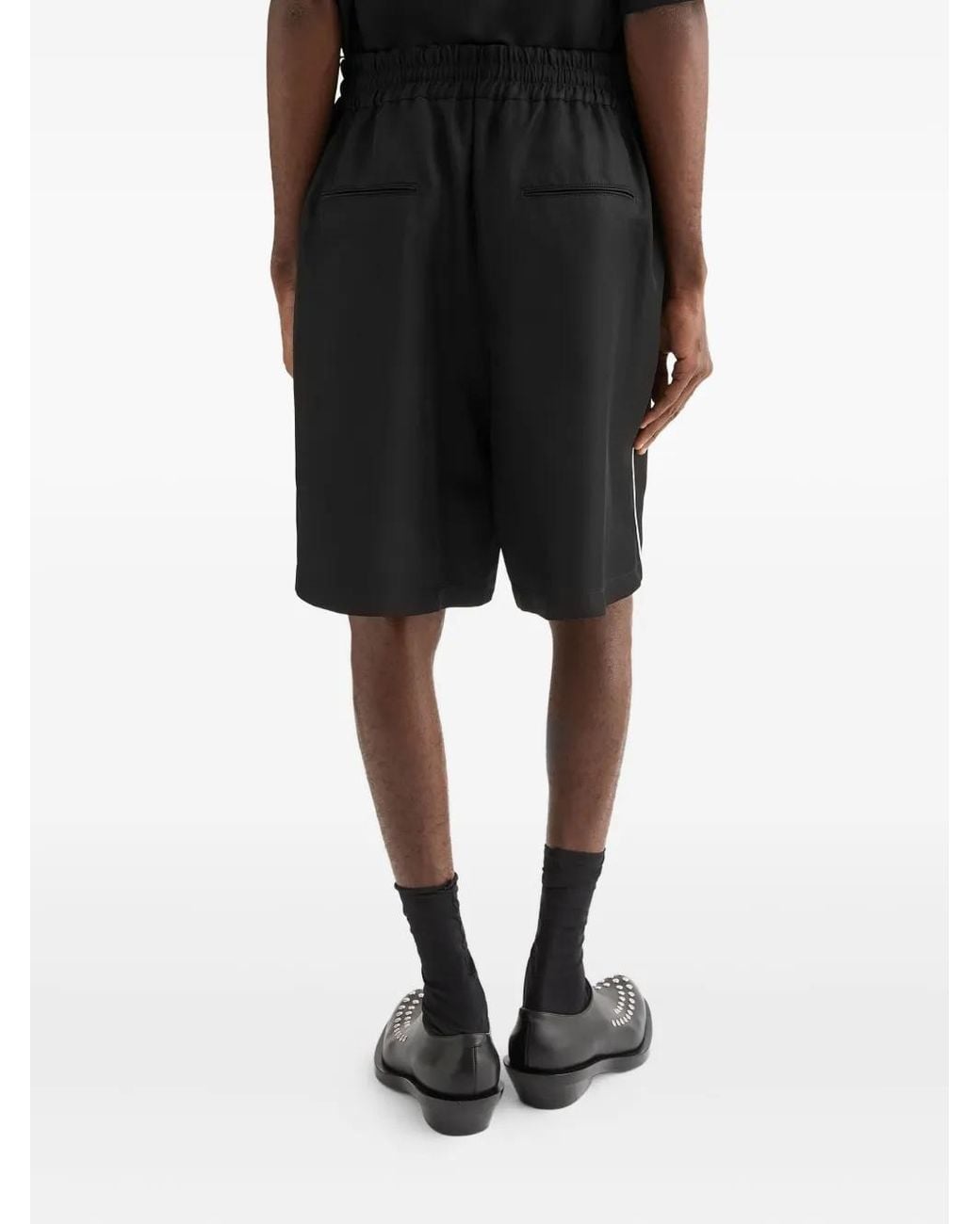 Jil Sander Black Piped-Trim Shorts for men
