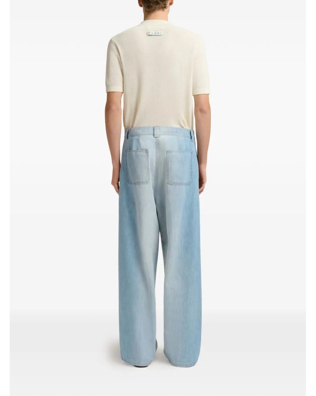 Marni Blue Chambray Jeans With Foulard for men