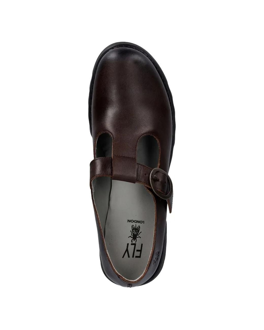 Fly London Brown T-Bar Buckle-Fastening Shoes