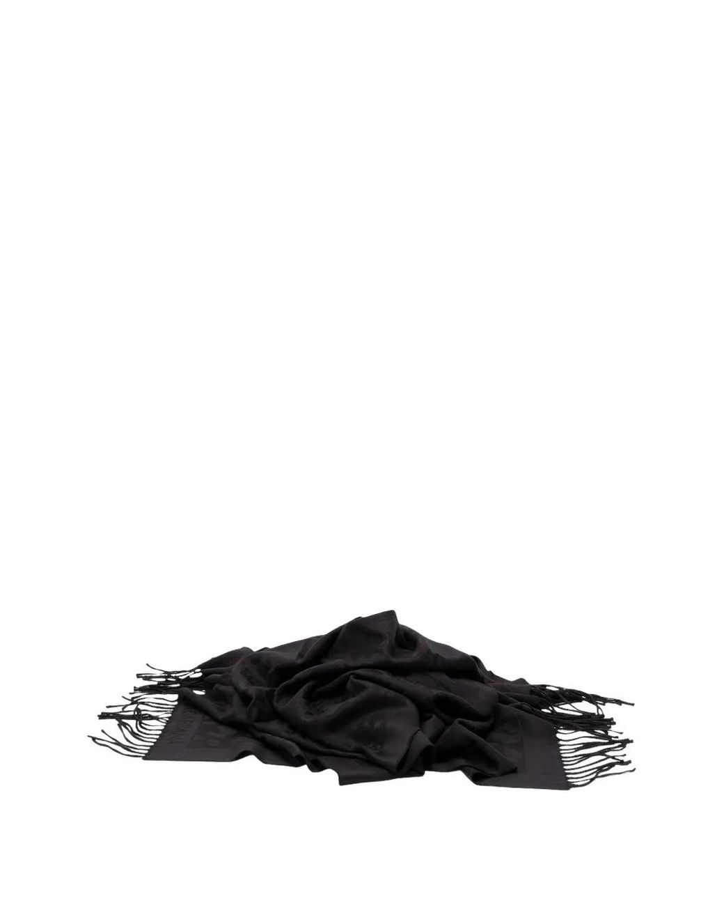 Dolce & Gabbana Black Leopard-Jacquard Fringed Scarf