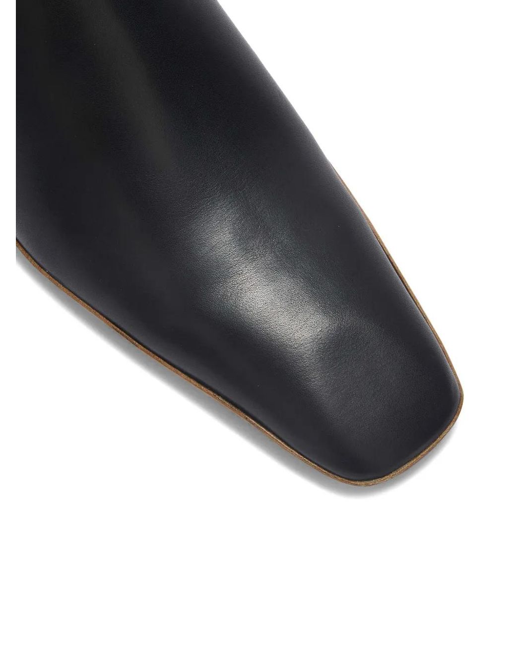 Jil Sander Black Square-Toe Leather Mules